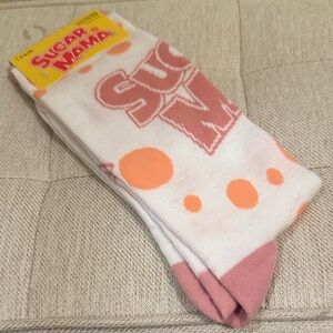 Sugar Mama Candy White Orange and Pink Casual Socks